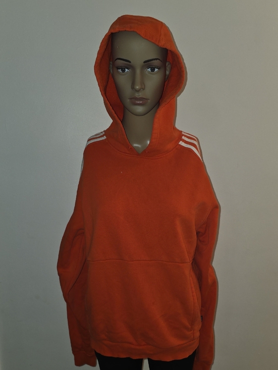 adidas Sweaters - adidas Orange Crewneck Hoodie with White Shoulder Stripes